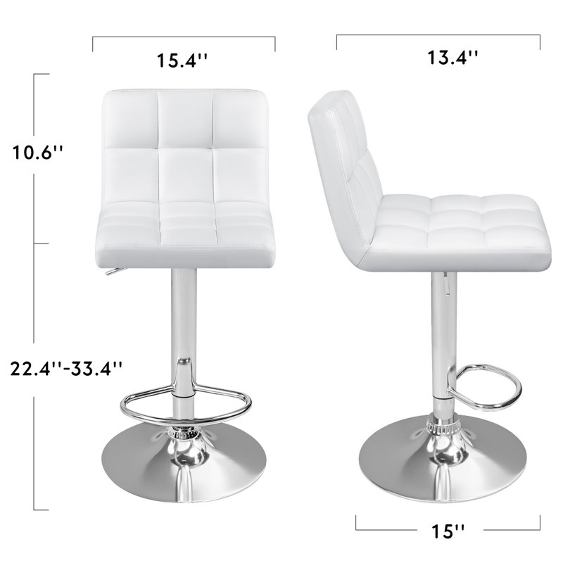 Orren Ellis Stallcup Swivel Adjustable Height Bar Stool & Reviews Wayfair